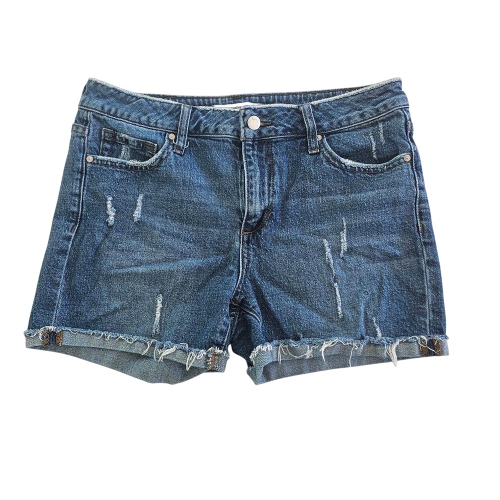 Joes Jeans Festival Denim Short Ozzie 28 Indigo Distressed Booty Lifting Raw Hem